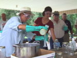 People making biofuel at a workshop
