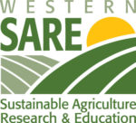 Western SARE logo with an icon of farm fields and a sun in green and yellow